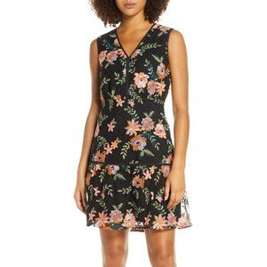 Sam Edelman Sleeveless Embroidery Mesh Dress - Women's Size 10 - Black NEW